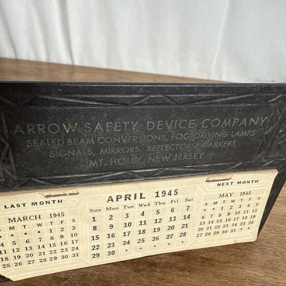 Arrow Safety Device Mt Holly New Jersey 1945 Advertising Calendar MCM Ads 1940s - Picture 2 of 8